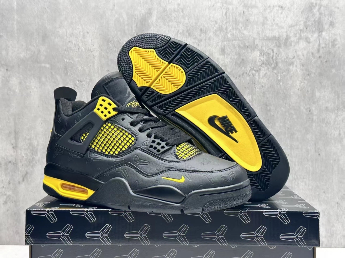 Jordan Retro #4 "Bike Air" Black / Yellow - Men