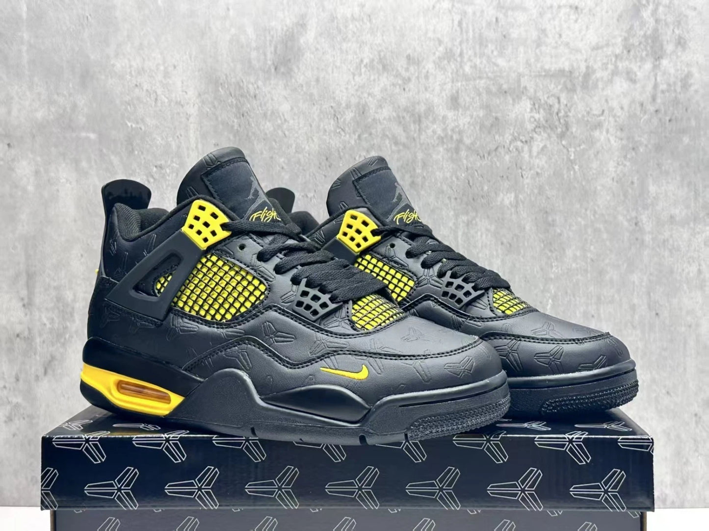 Jordan Retro #4 "Bike Air" Black / Yellow - Men