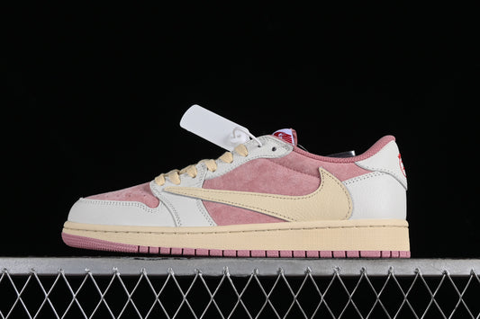 Travis Scott x Air Jordan 1 Low OG Pink Beige Red DM7866-600- Men Size