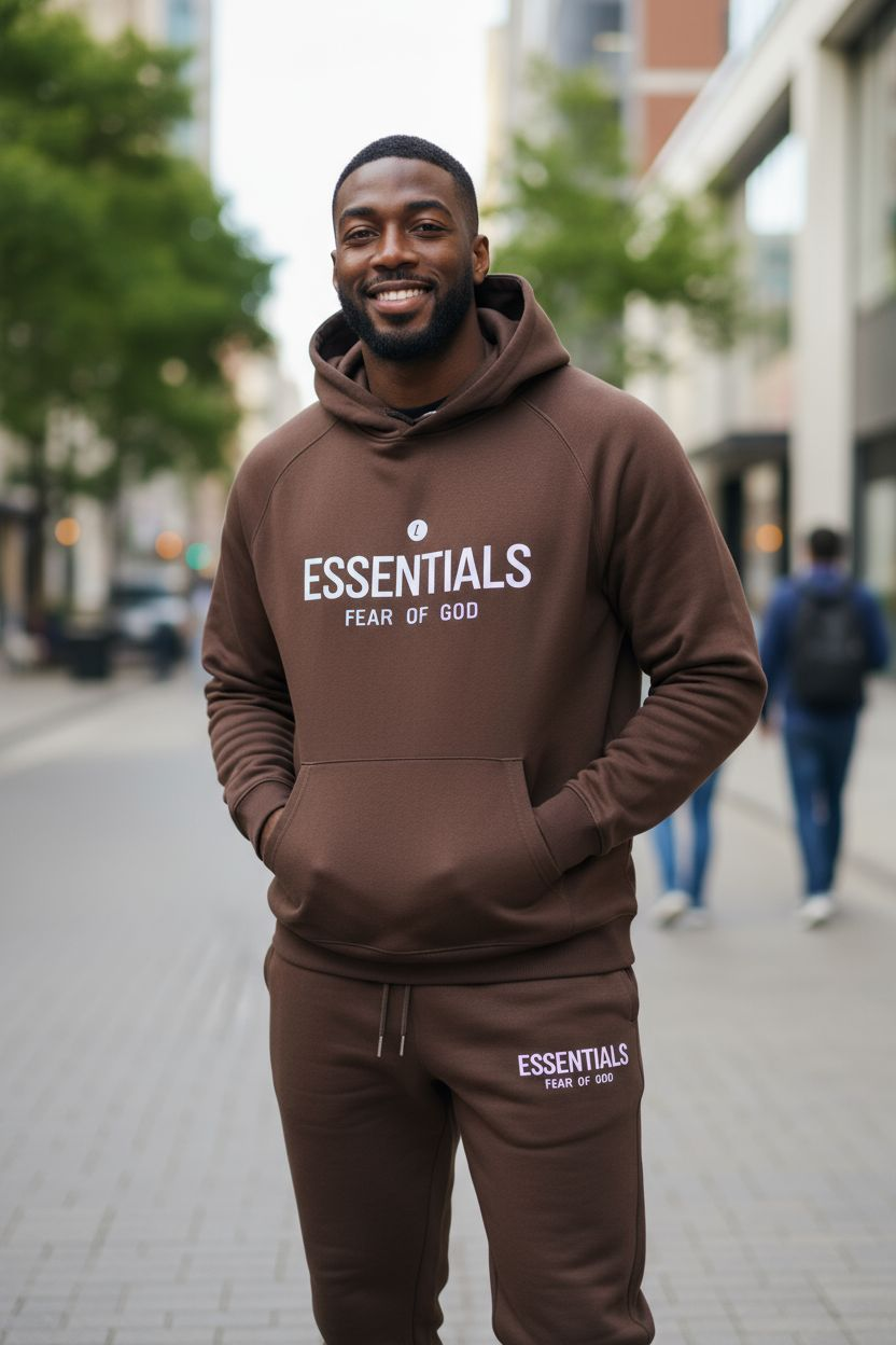 Essentials Sweat Suit- Men Size - Brown