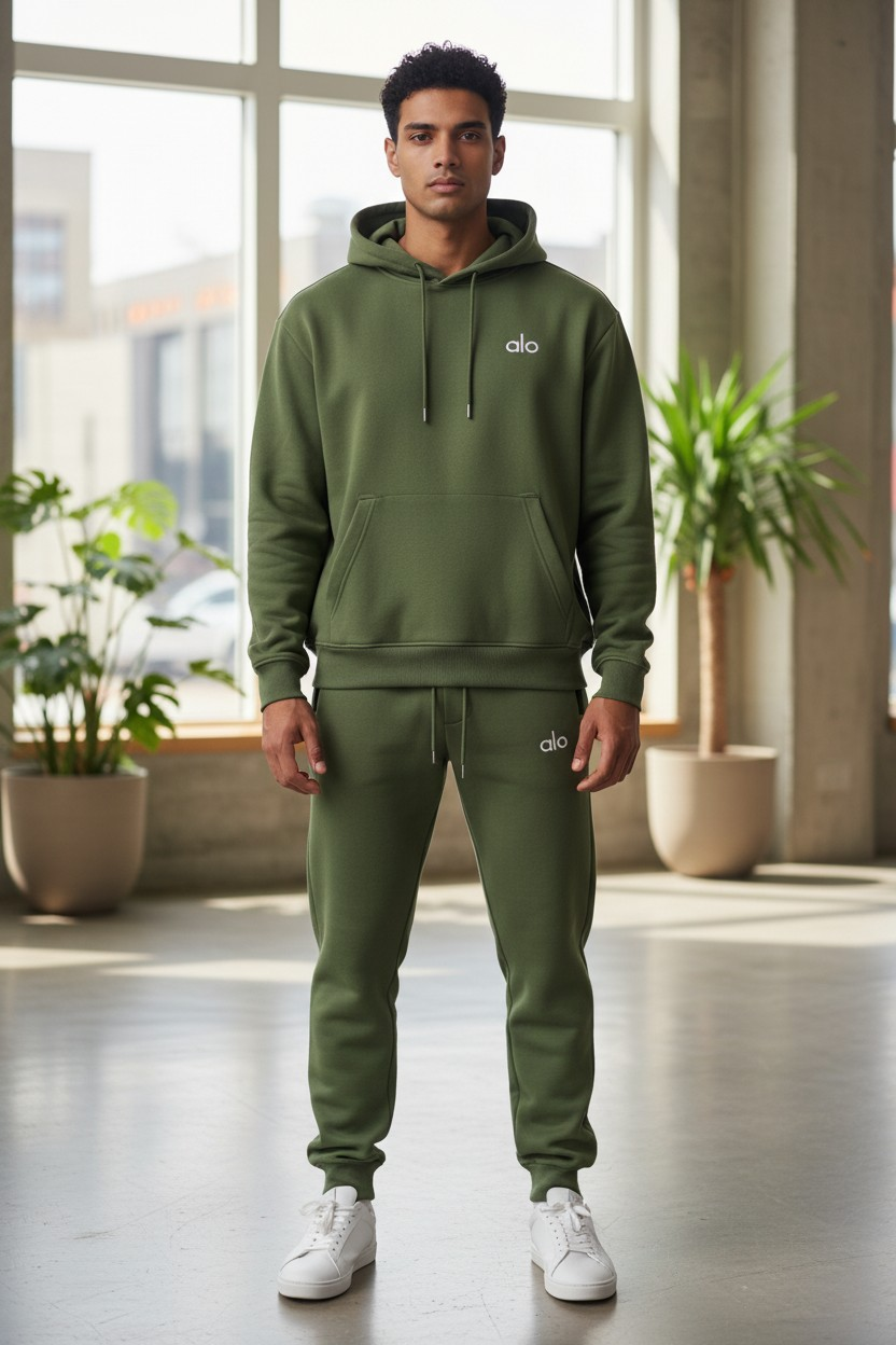 ALO Hoodie Set - Green - Men Size