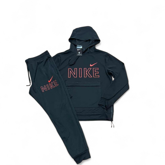 Nike Large Pocket Sweat Suit - Men Size - Black / Red